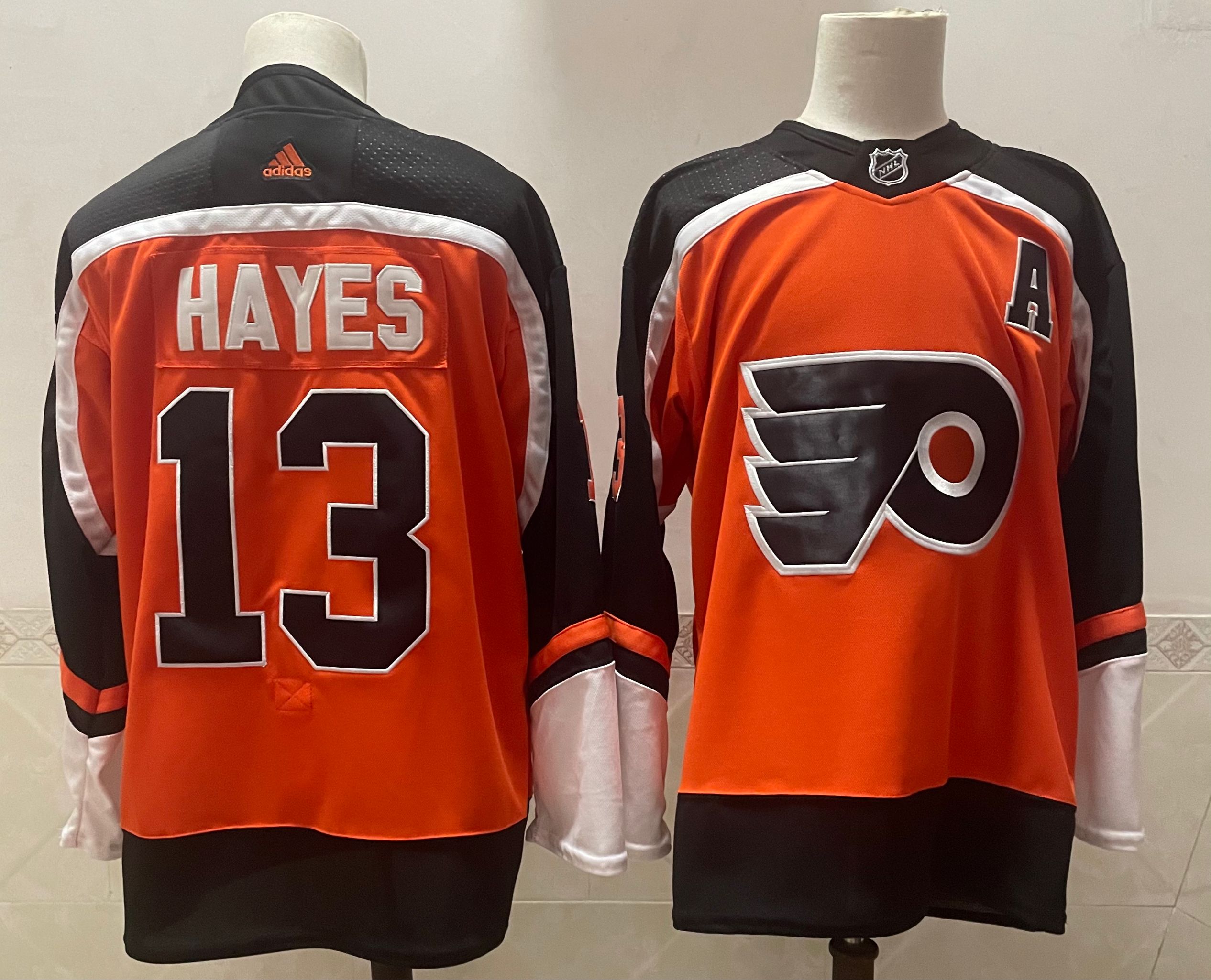 Adidas Men Philadelphia Flyers #13 Hayes Orange Home Authentic Stitched NHL Jersey->philadelphia flyers->NHL Jersey